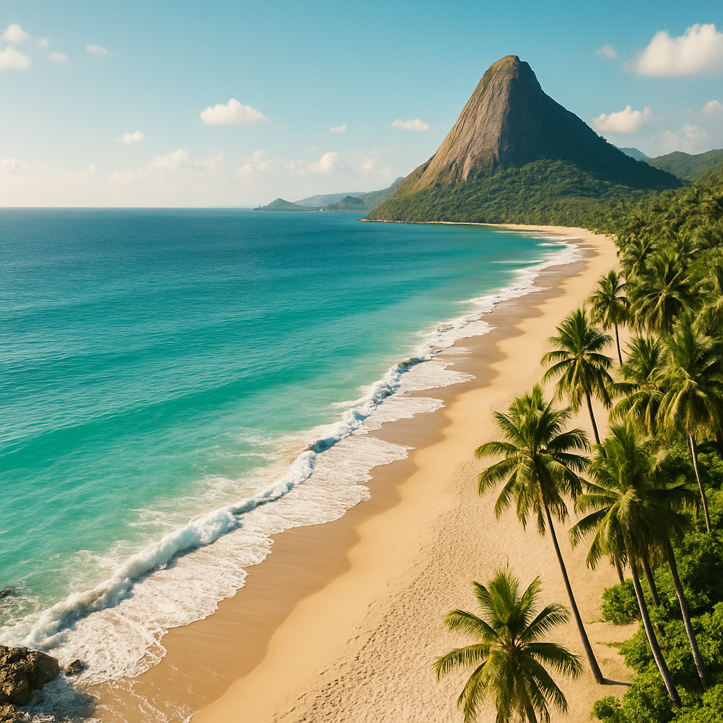 Brazil coastline with tropical beaches