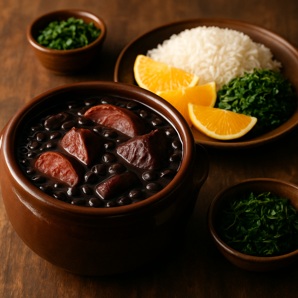 Traditional Brazilian feijoada stew