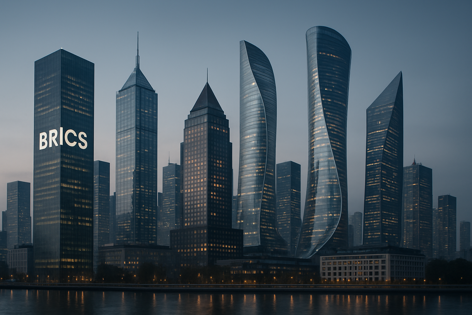 Modern skyline representing BRICS financial districts