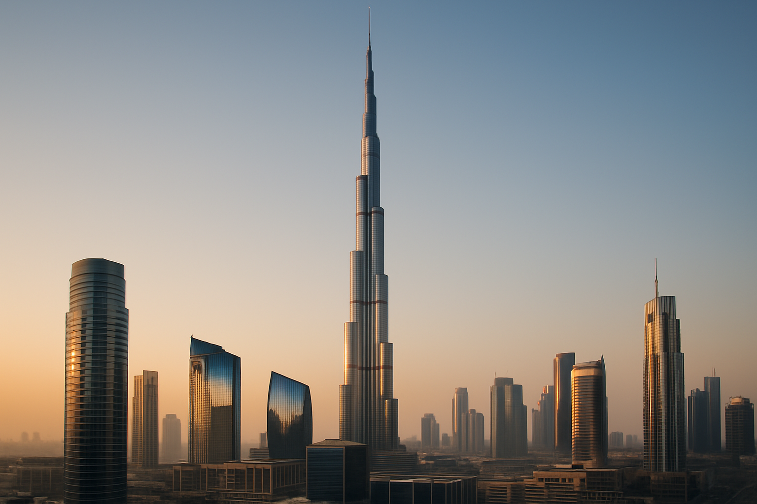 Burj Khalifa at sunset
