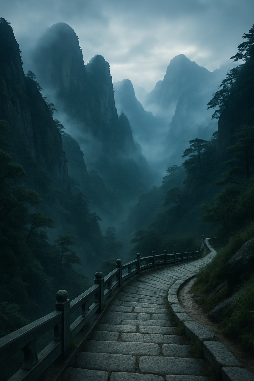 China mountain landscape with mist