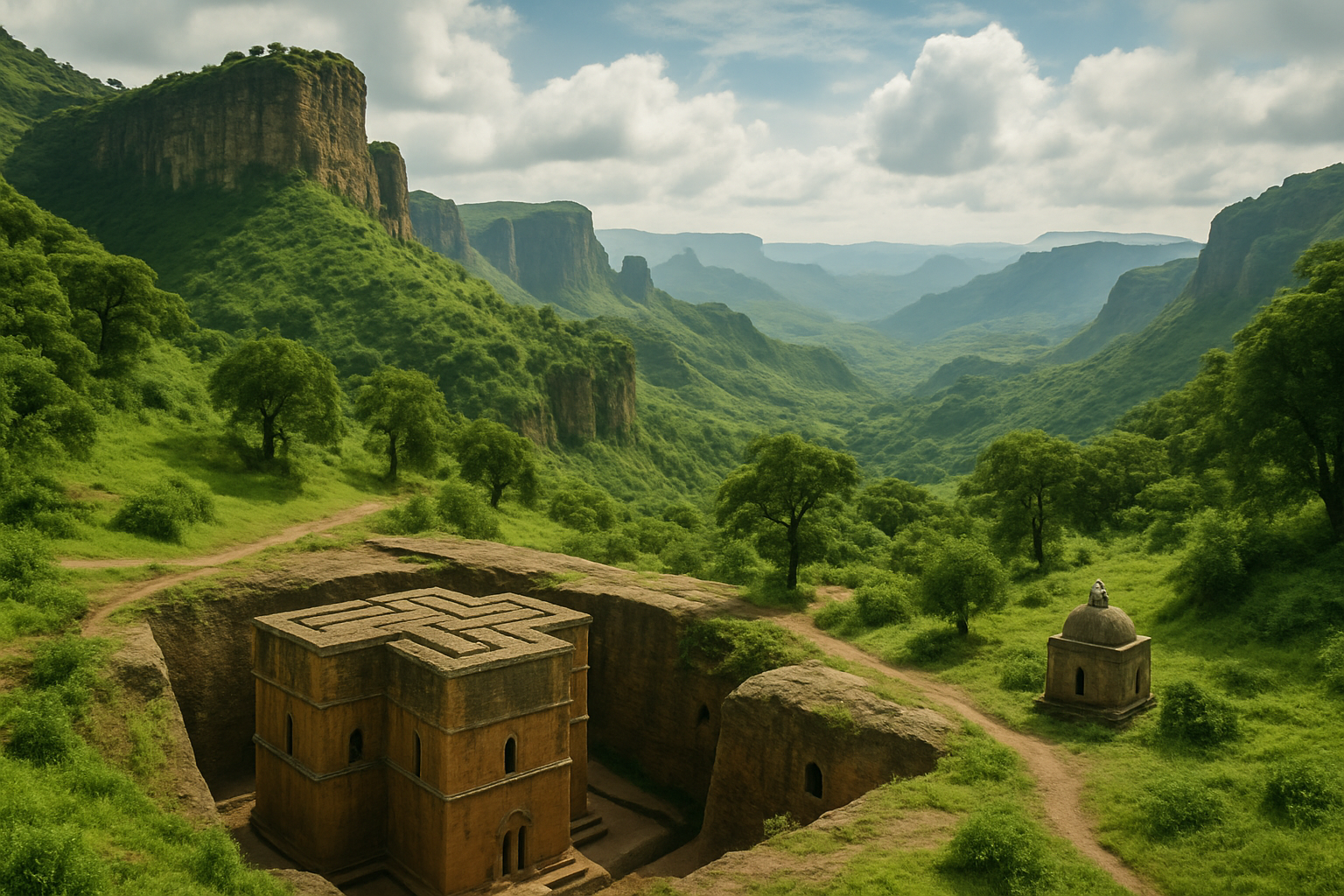 Green highlands and rock-cut churches in Ethiopia