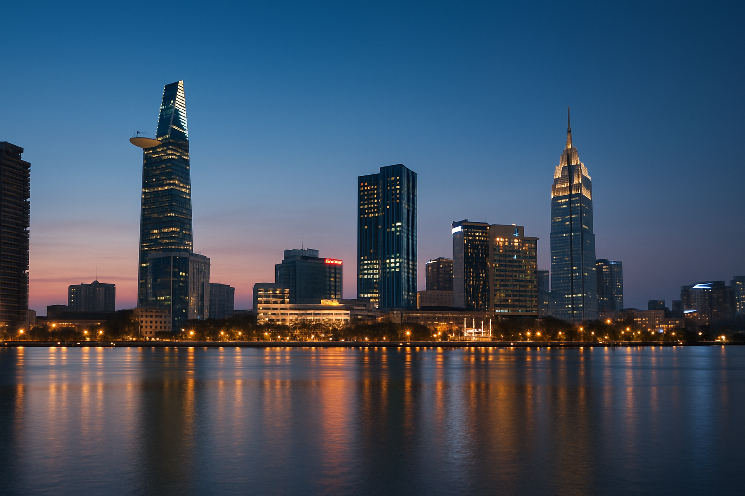 Ho Chi Minh City skyline at dusk