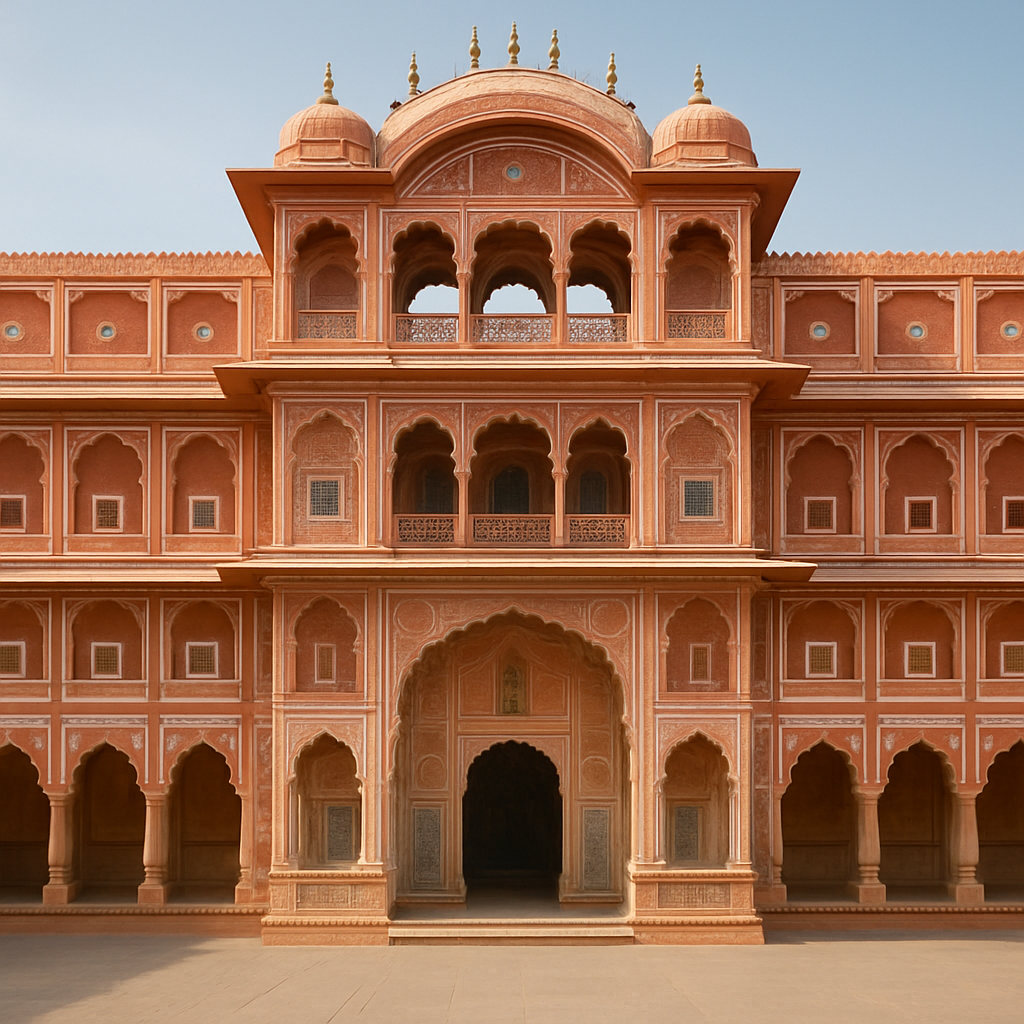 Ornate Jaipur City Palace facade