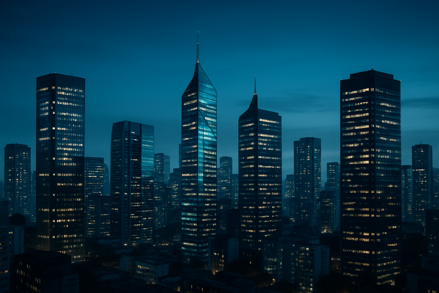 Sao Paulo skyline with modern towers and evening lights