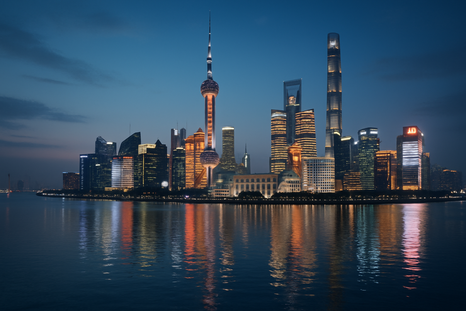Shanghai skyline with The Bund