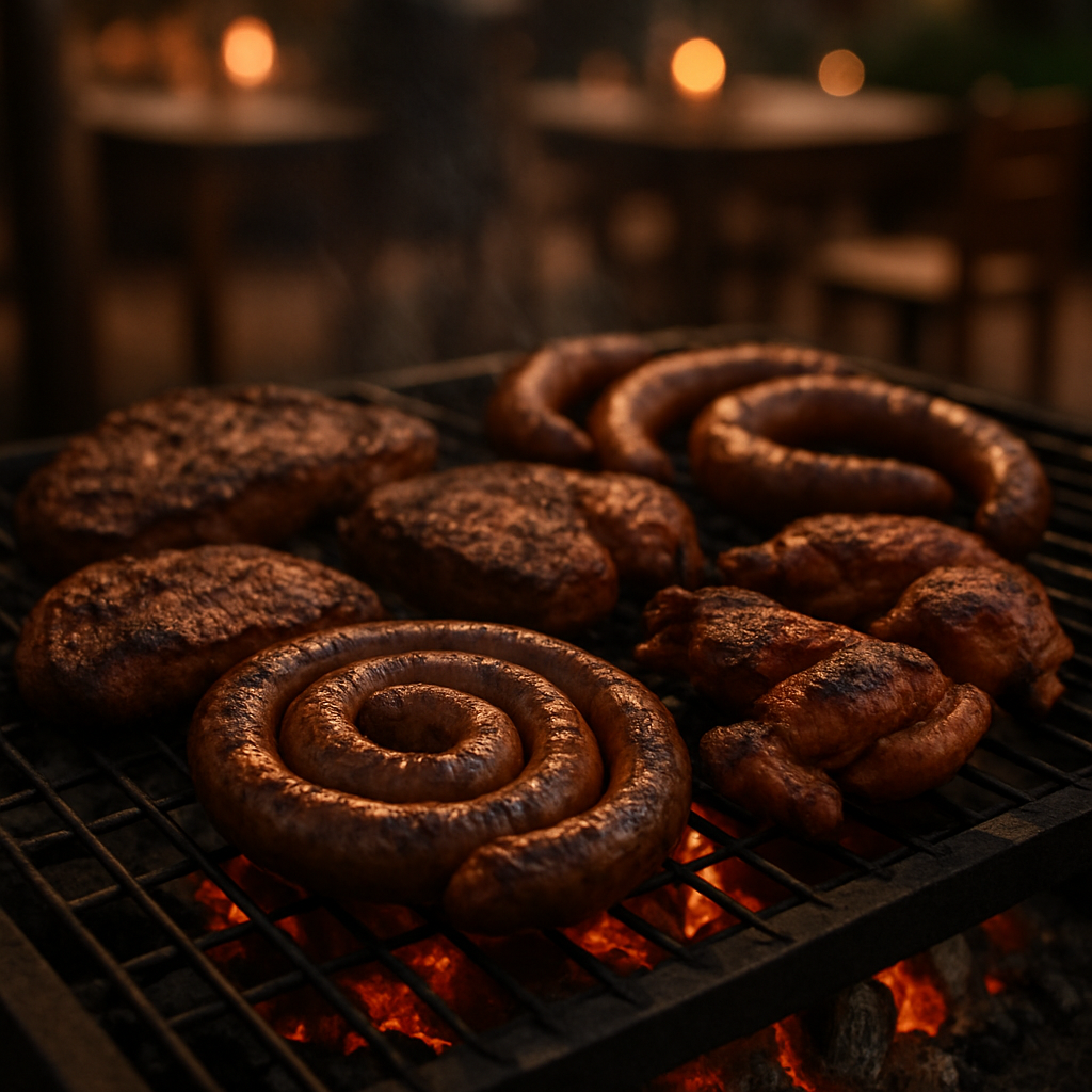 Traditional South African braai feast with grilled meats