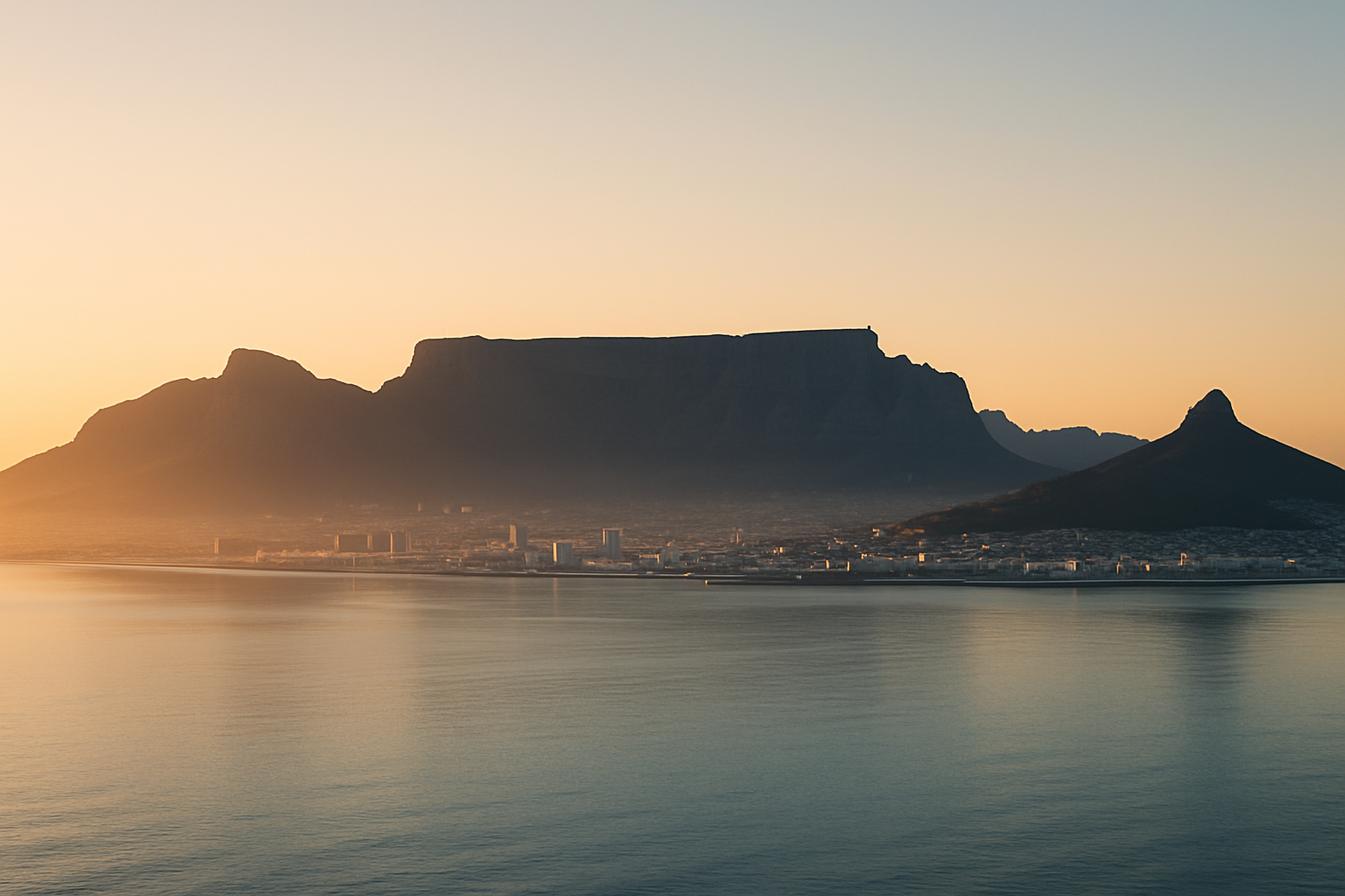 Cape Town’s Table Mountain at sunrise