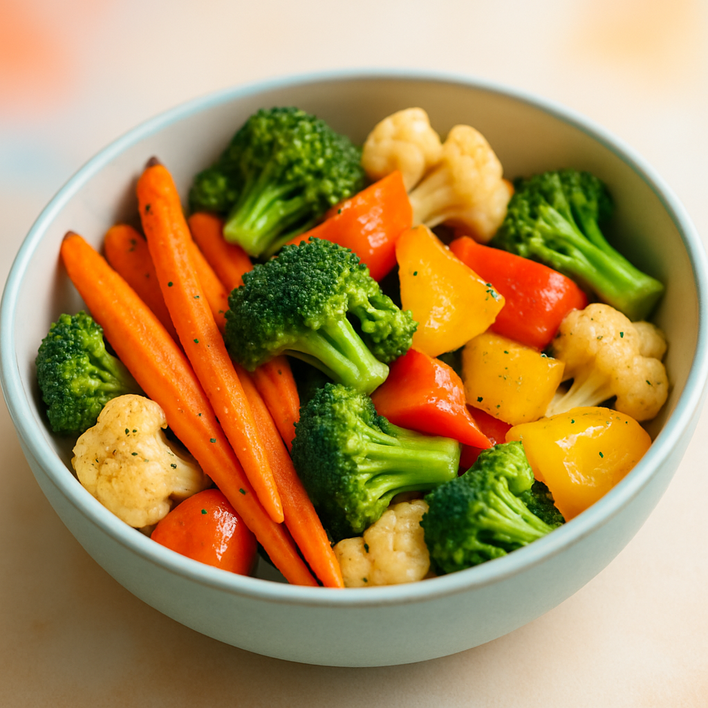 Colorful bowl of fresh roasted vegetables
