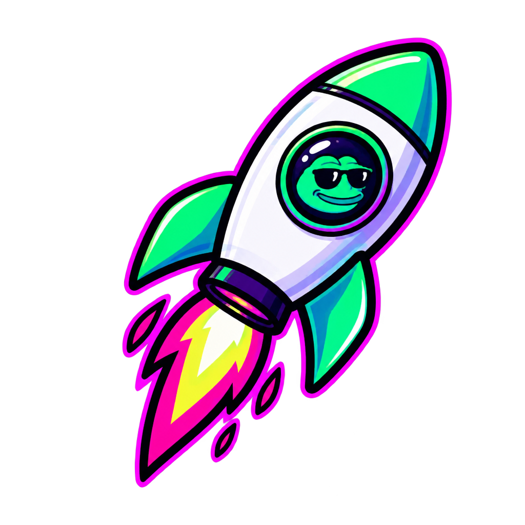 Small playful rocket meme icon for pump.fun button