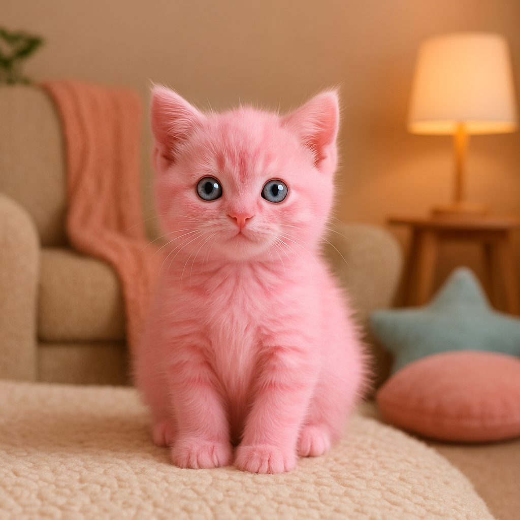 white long-haired cat wearing a shiny astronaut helmet floating among pastel planets
