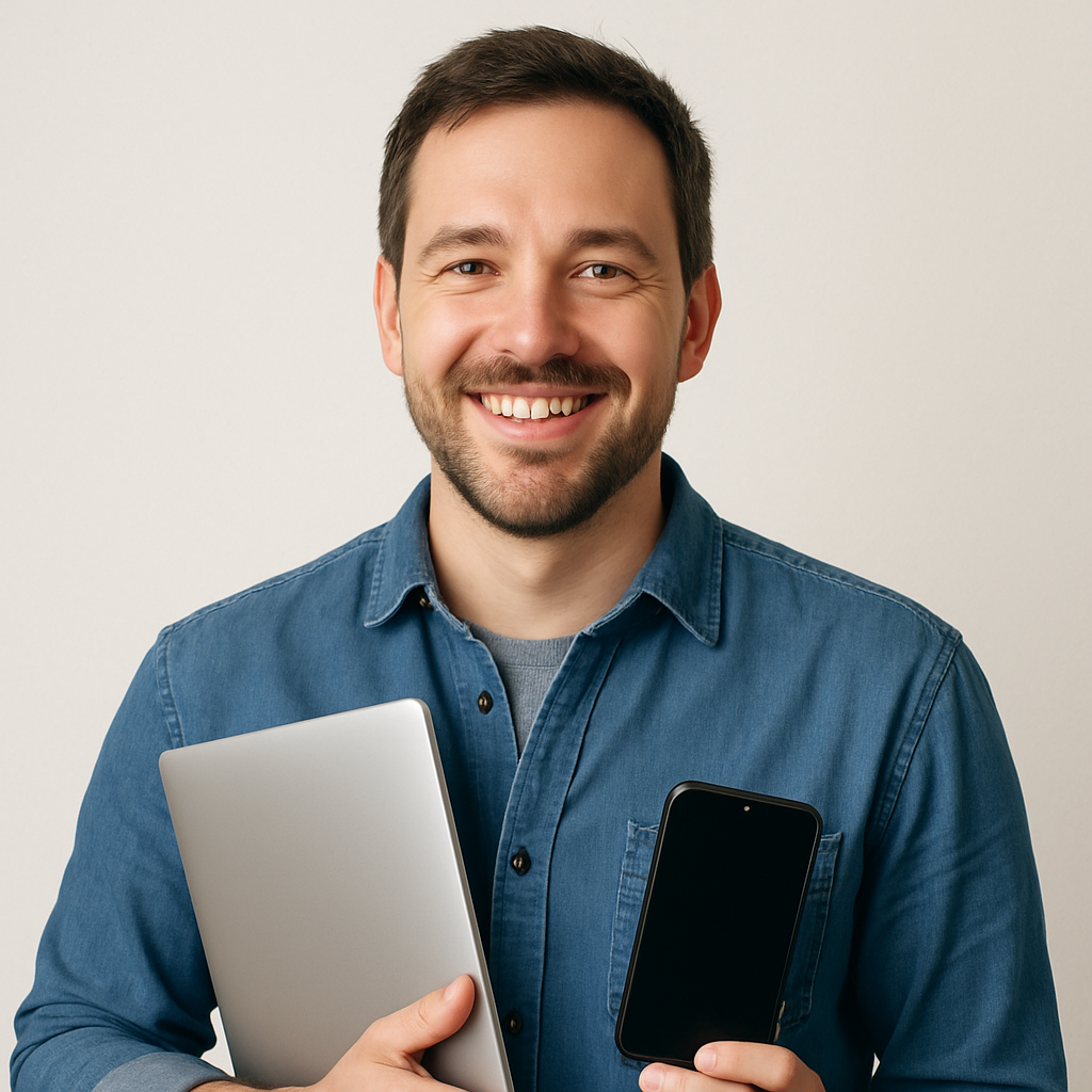 Smiling customer portrait