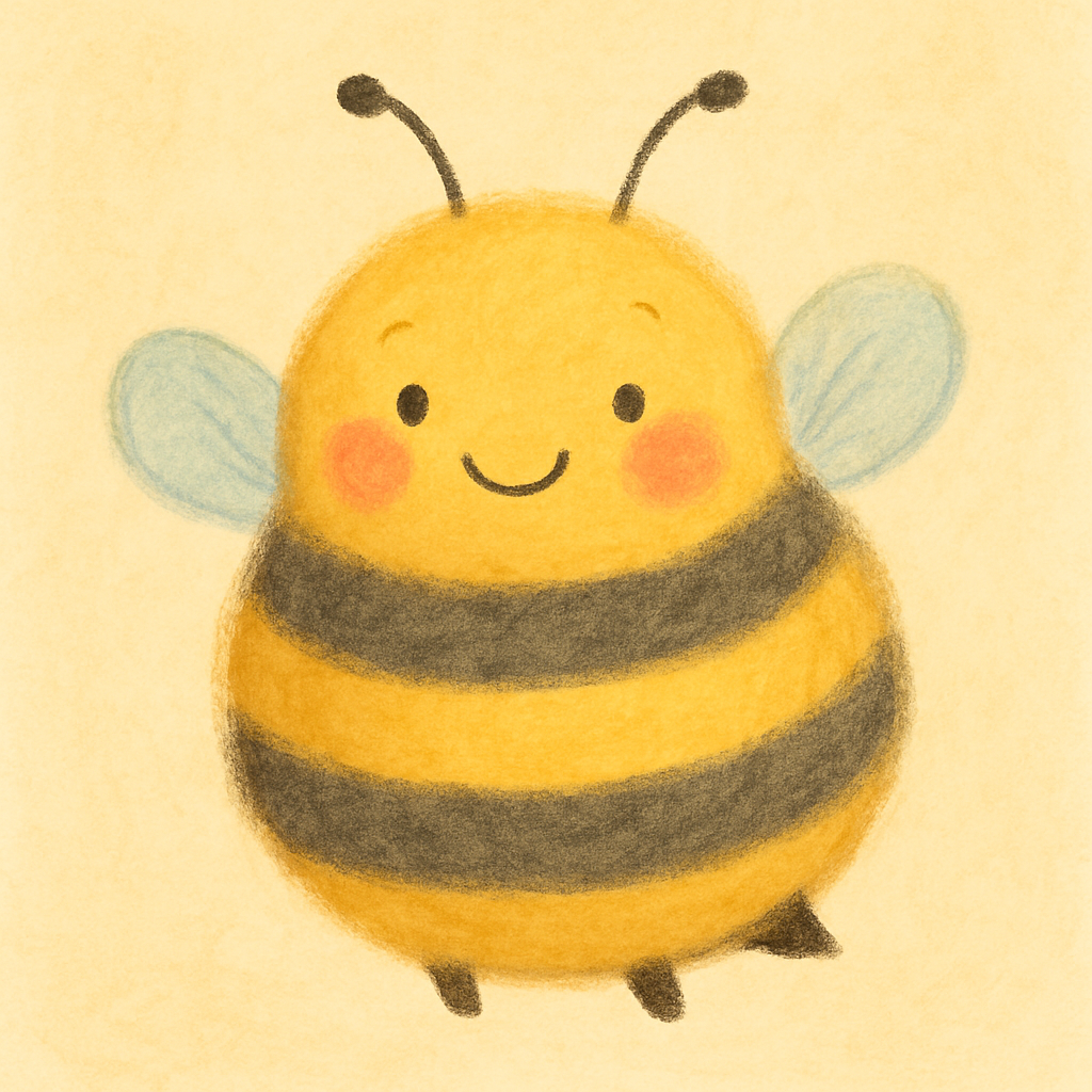 Smiling bumble bee illustration