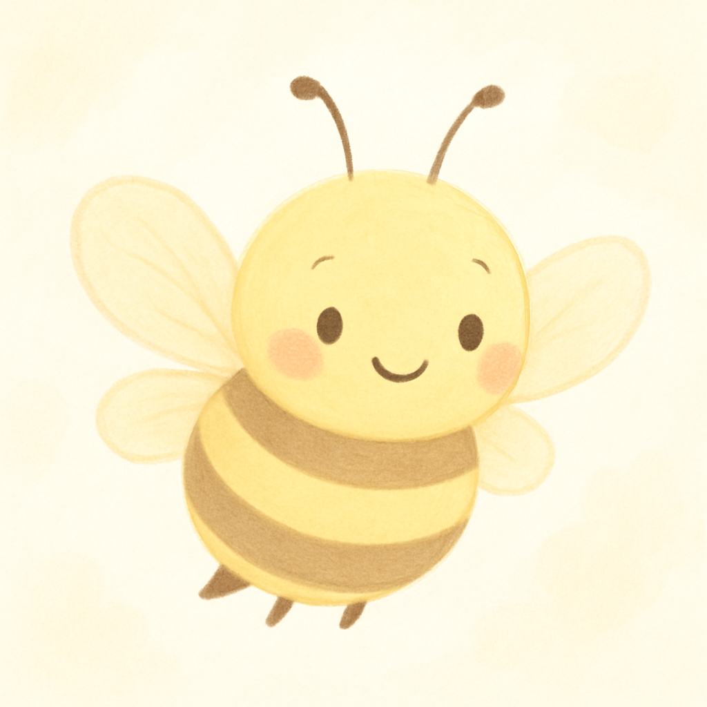 Tiny bumble bee illustration