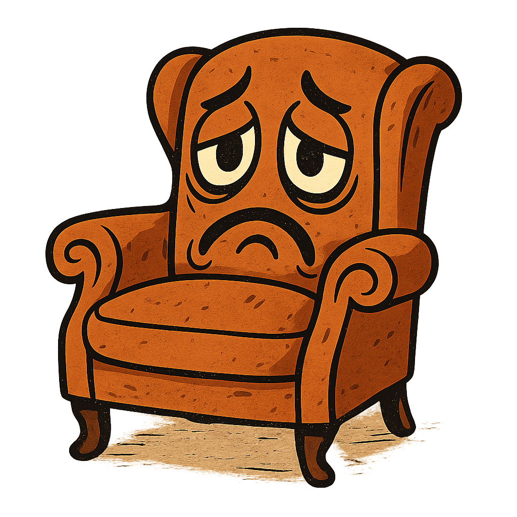 Distressed armchair logo