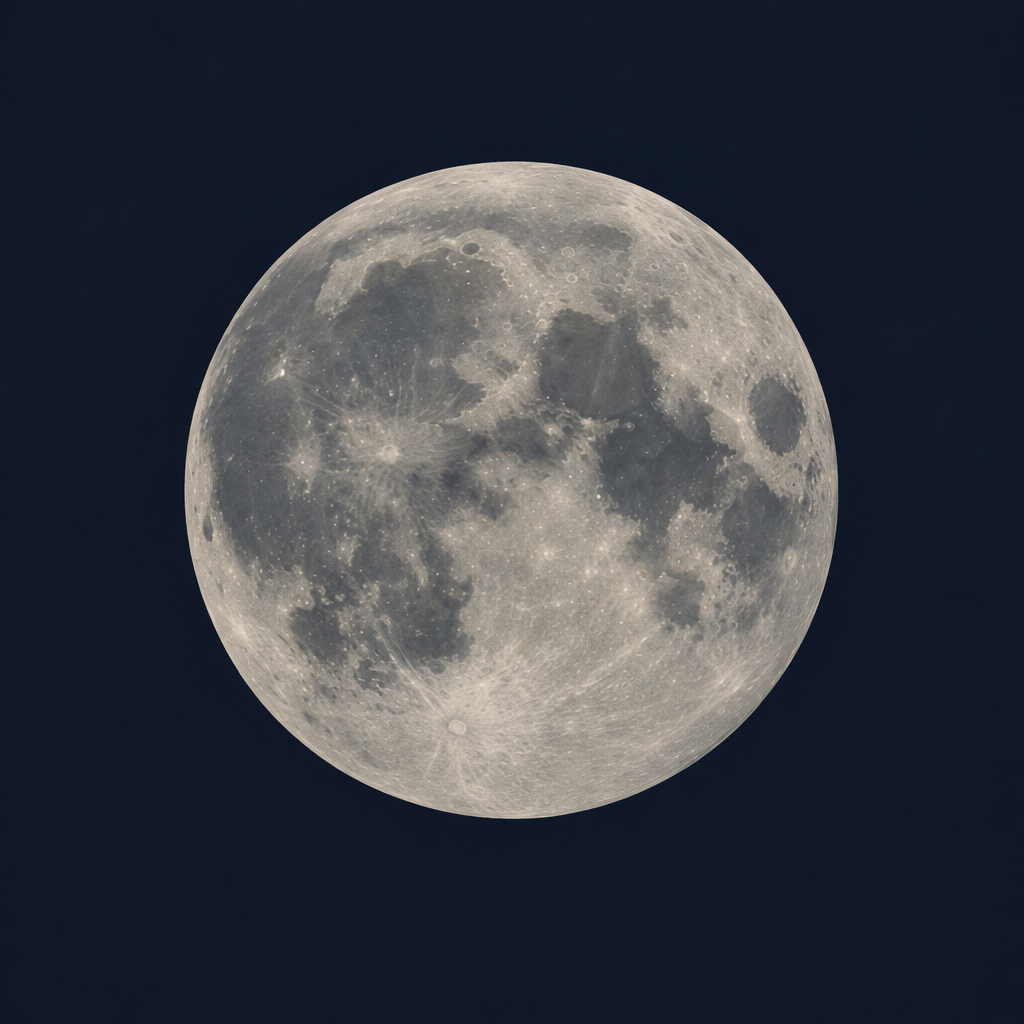 Softly lit lunar surface map with gentle crater textures and mare outlines