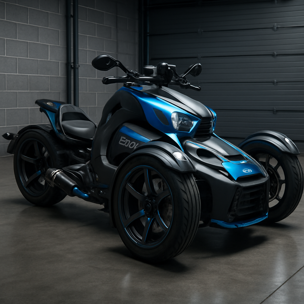Customized Can-Am Ryker staged in the garage