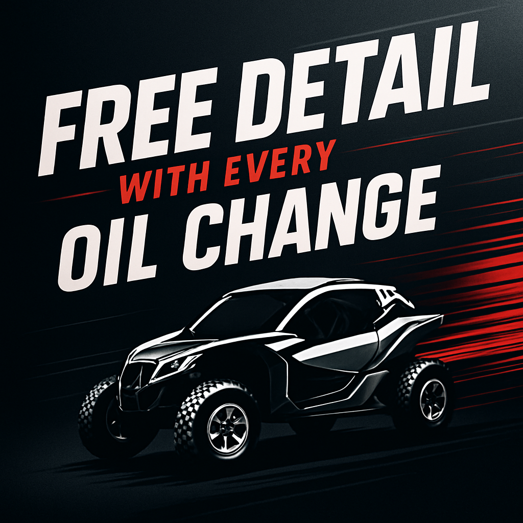 Custom Firehorse Garage promotion graphic featuring the free detail offer