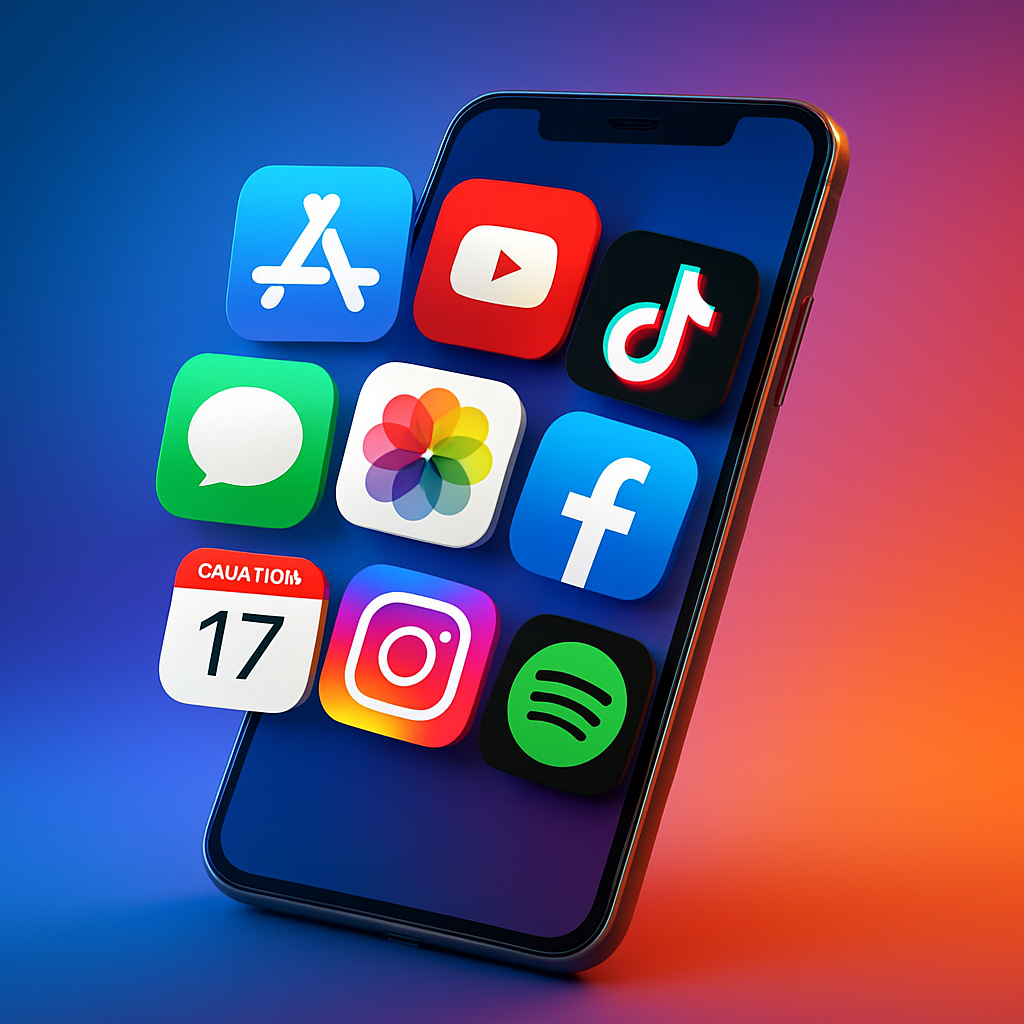 Mobile phone displaying top app picks