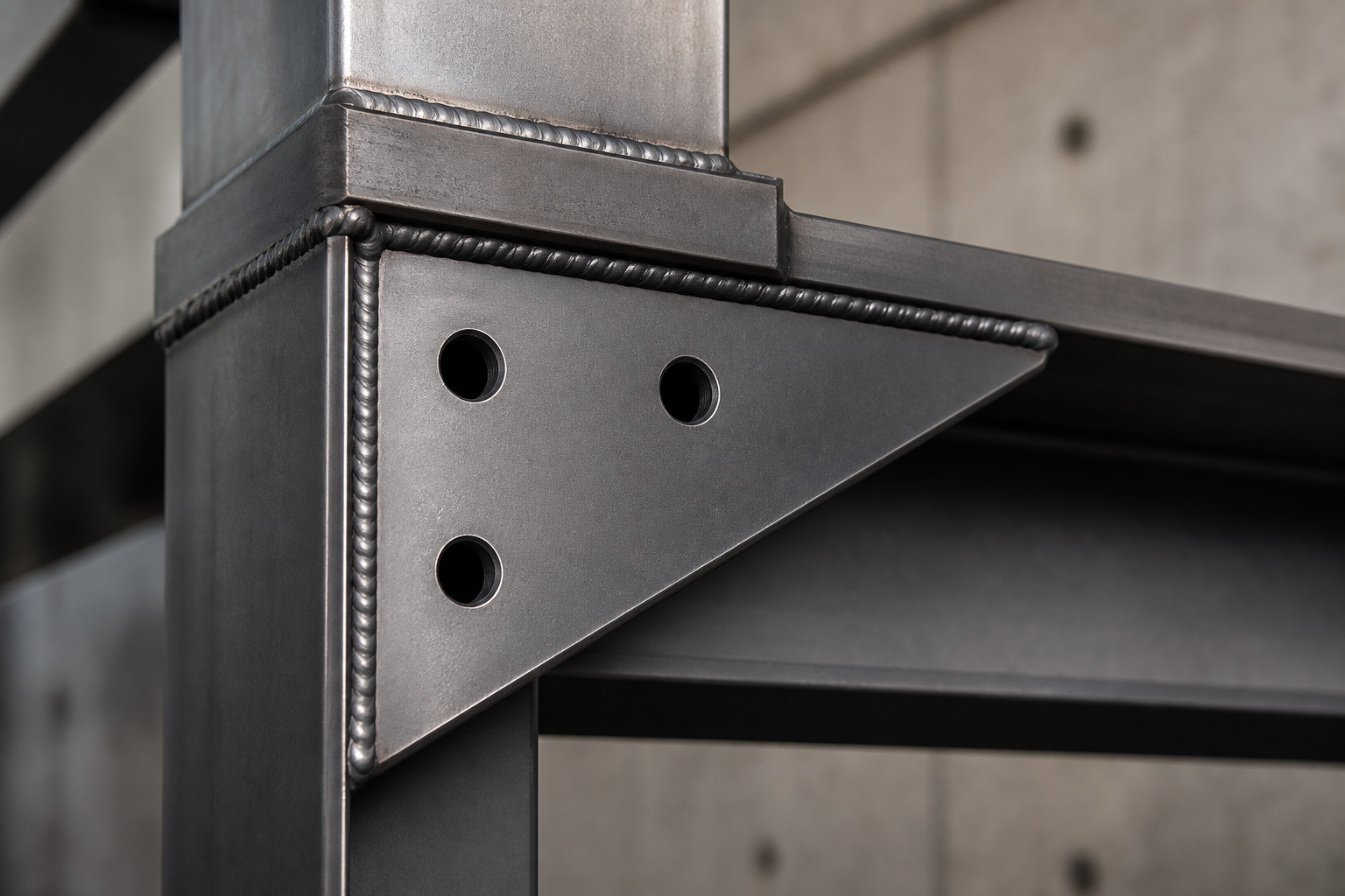Close-up thumbnail of a welded architectural steel bracket with crisp corner seams