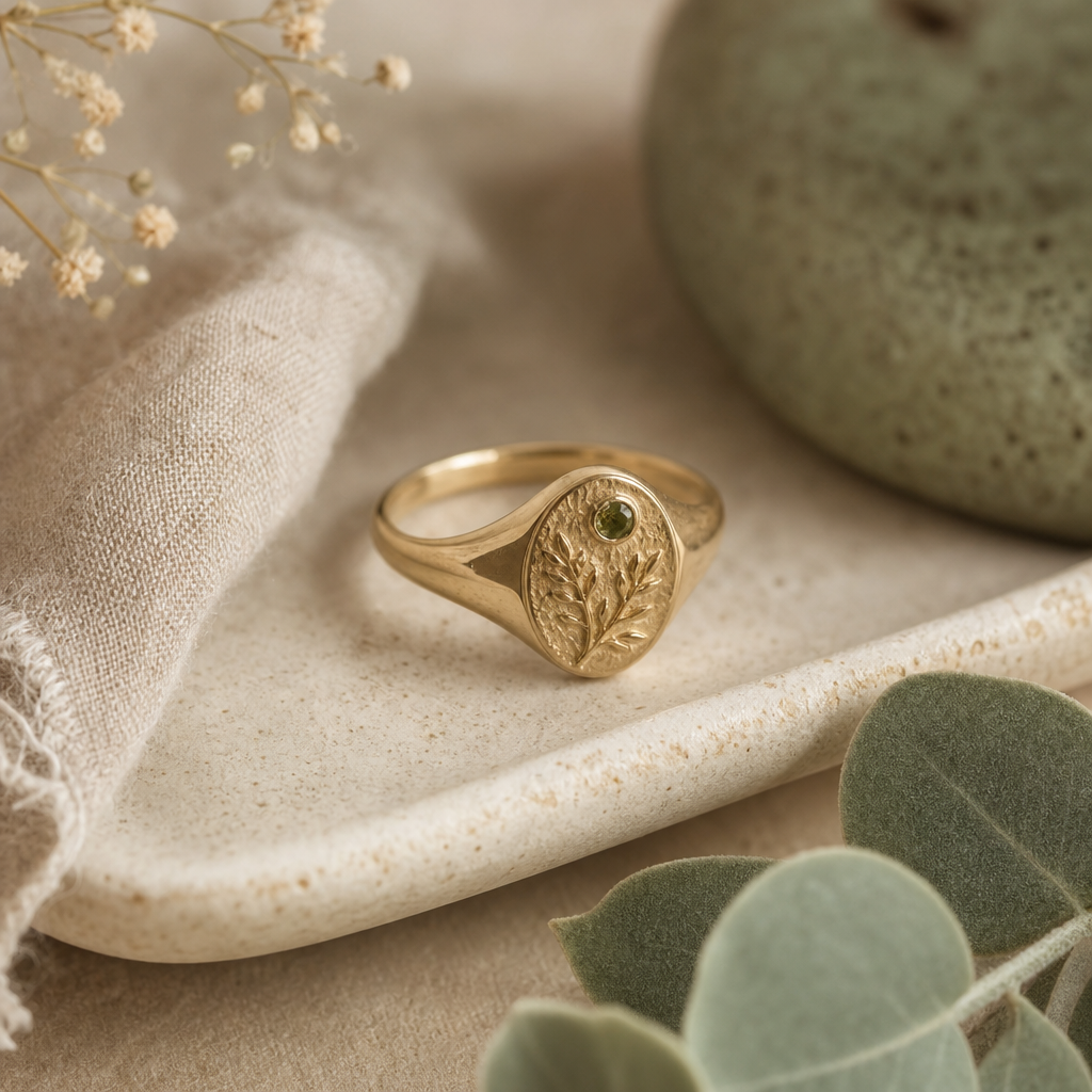 Mosslight Signet handmade jewelry product photo