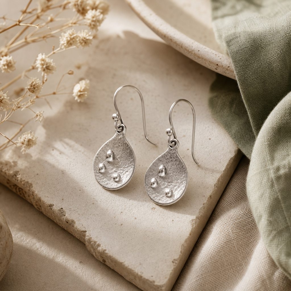 Silver Dew Drops handmade jewelry product photo