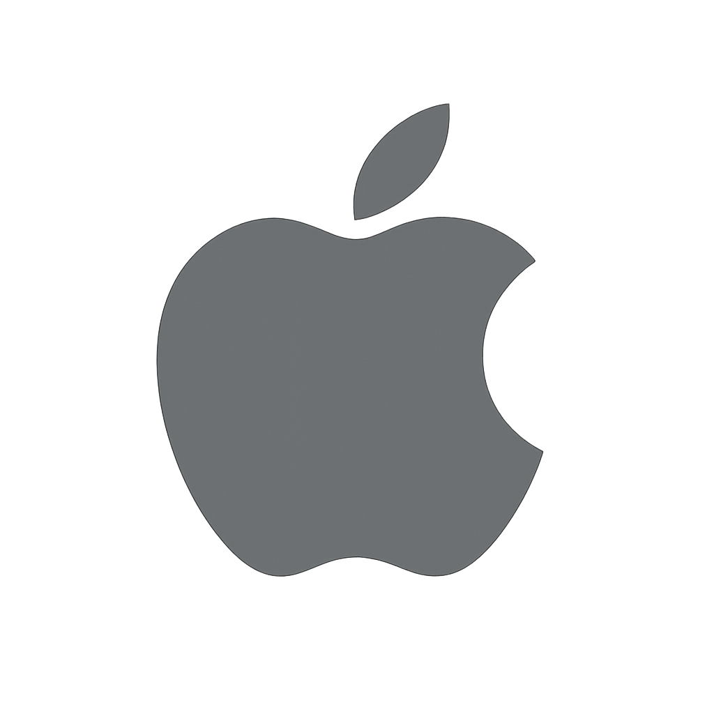 Logo of a major technology company, sleek monochrome style