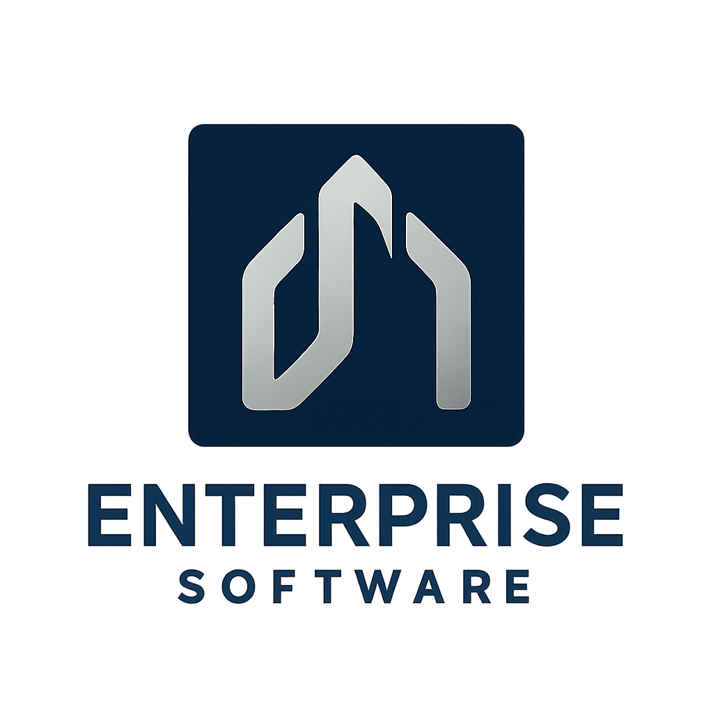 Logo of a US enterprise software company, corporate professional style