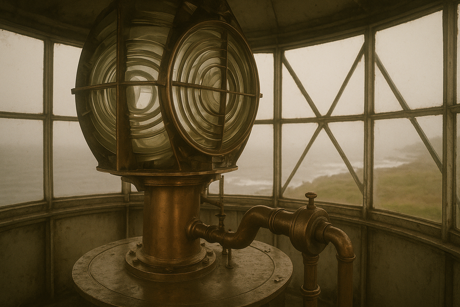 Lantern Room Interior archival lighthouse photograph