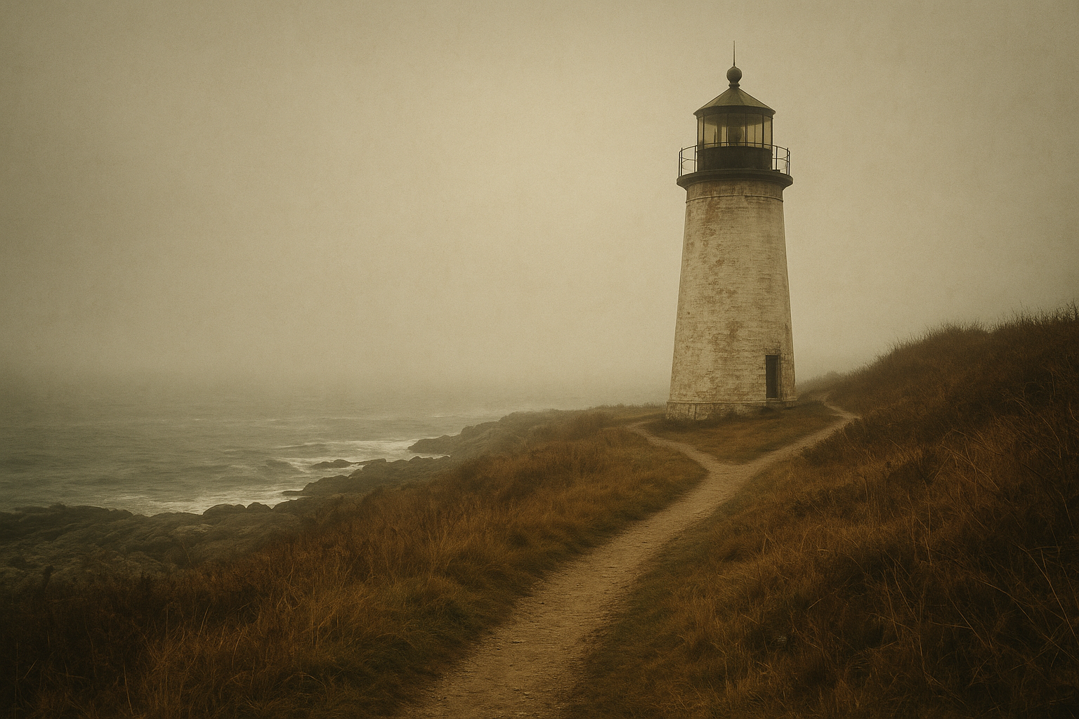 Storm Coast Approach archival lighthouse photograph