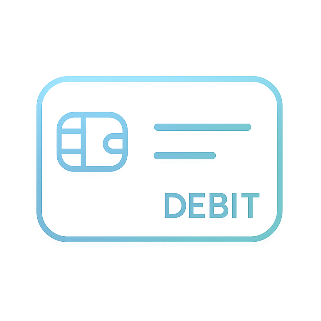 Logo de tarjeta de débito, moderno, glassmorphism, degradé