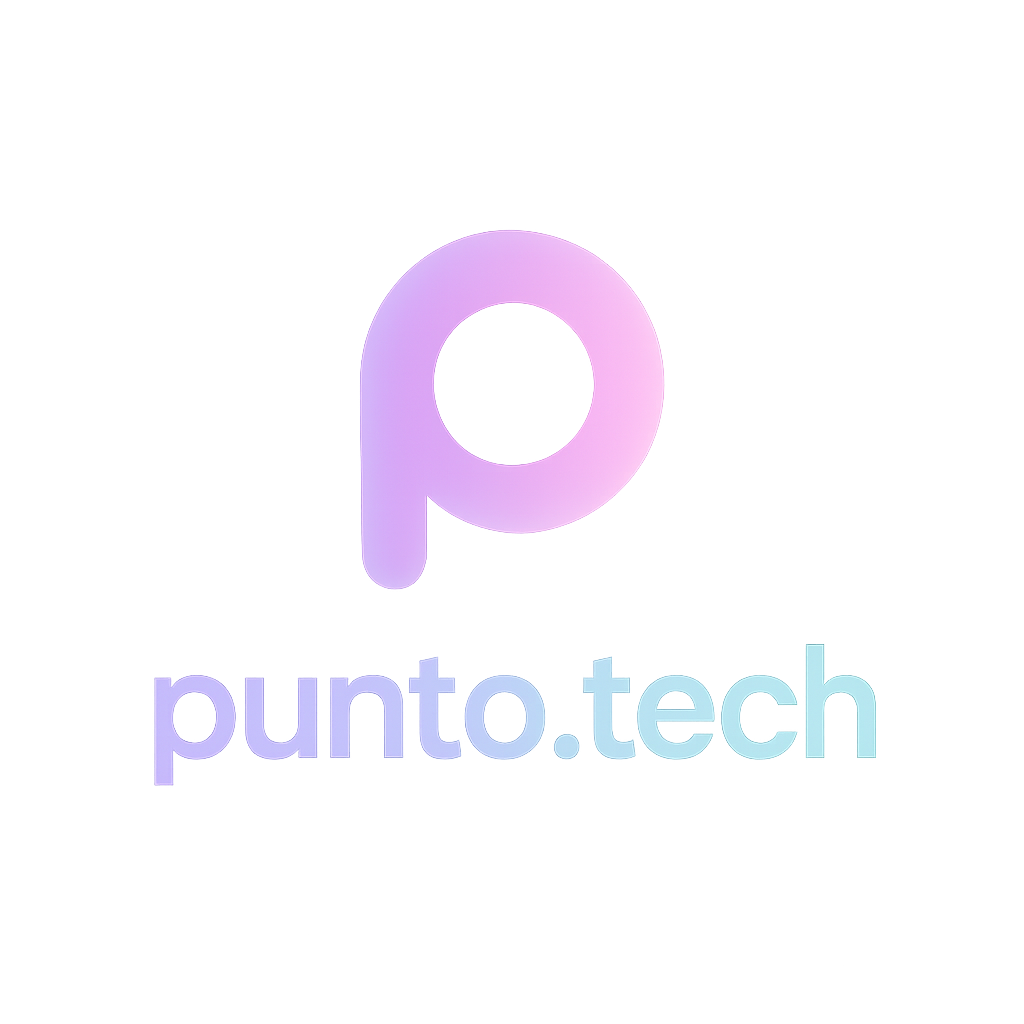 Logo punto.tech sutil translúcido con degradé vibrante