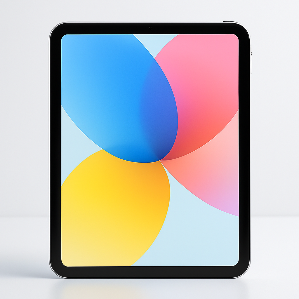 iPad 10a generación, color plata, pantalla encendida