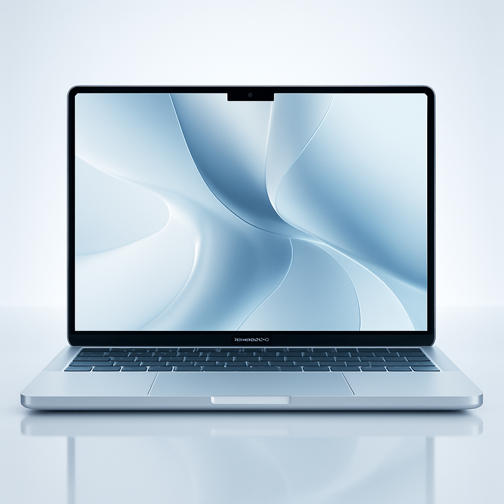 MacBook Pro M2, abierto, pantalla encendida