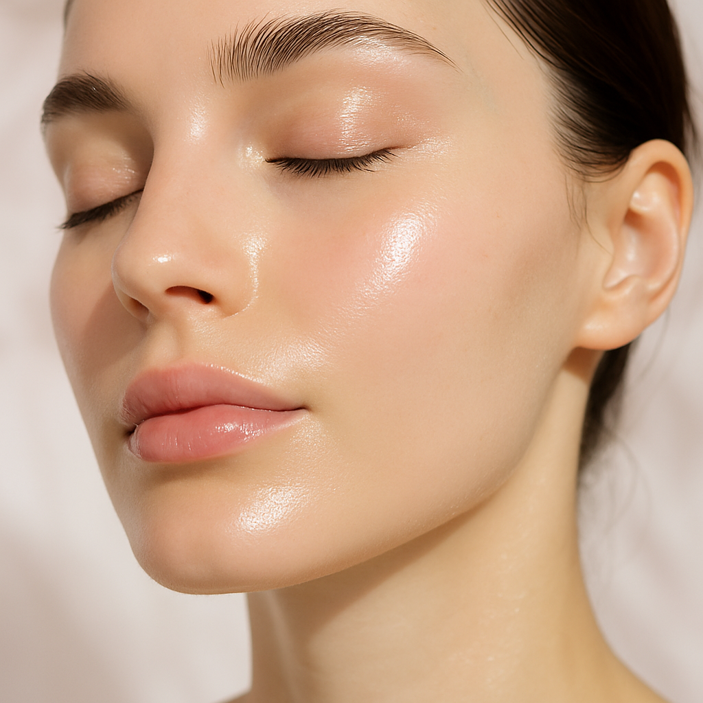 Radiant facial glow close-up