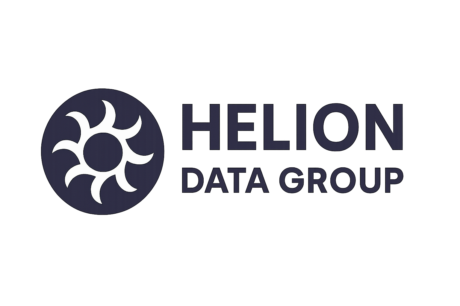 Placeholder logo for Helion Data Group, circular emblem with bold enterprise wordmark