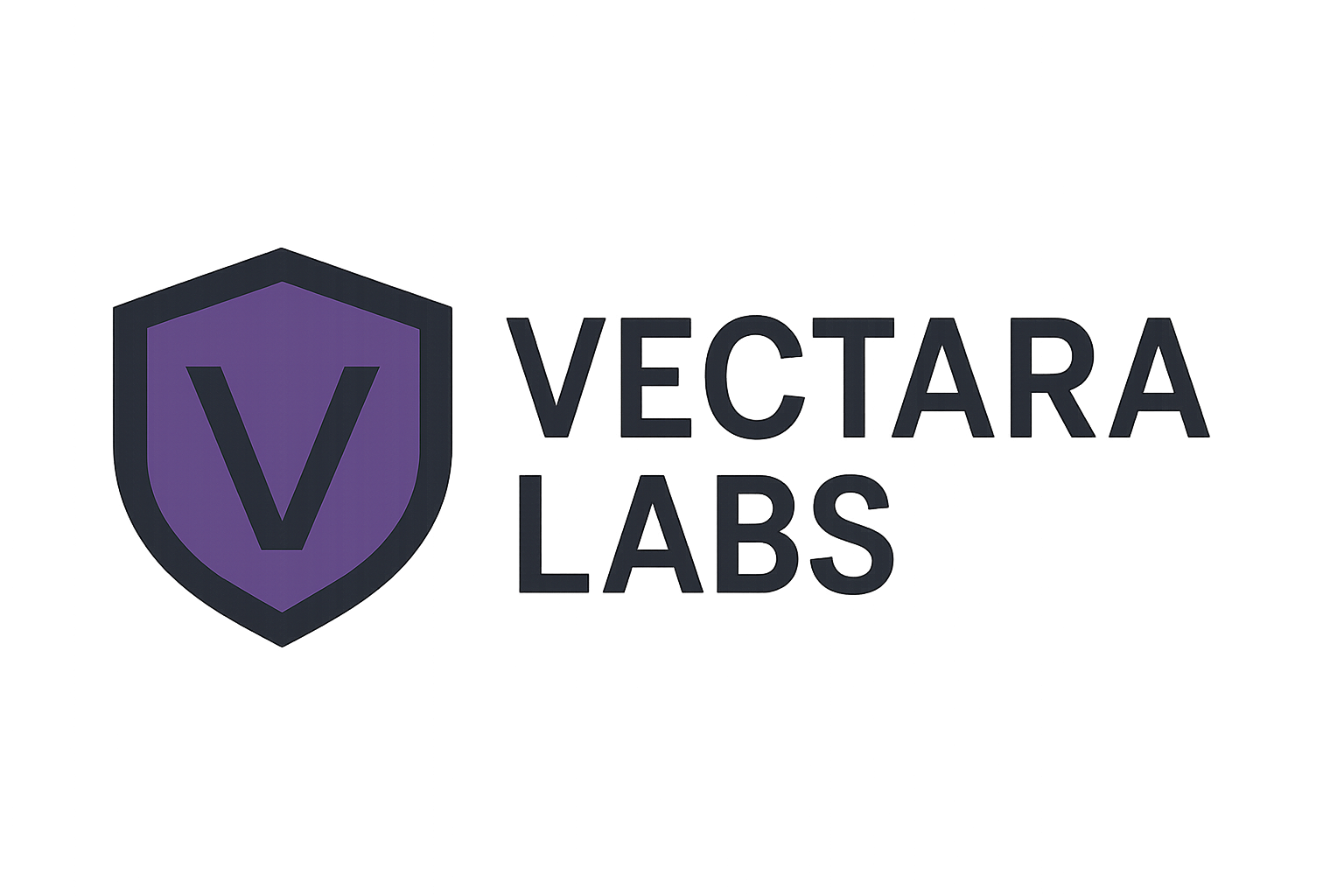 Placeholder logo for Vectara Labs, shield-inspired symbol and clean tech typography