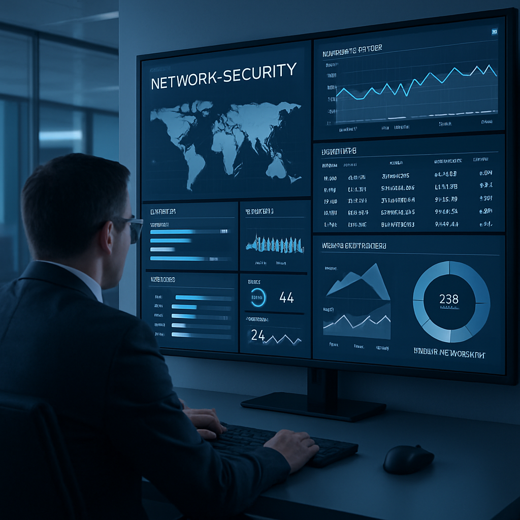 Professional monitoring network security dashboard