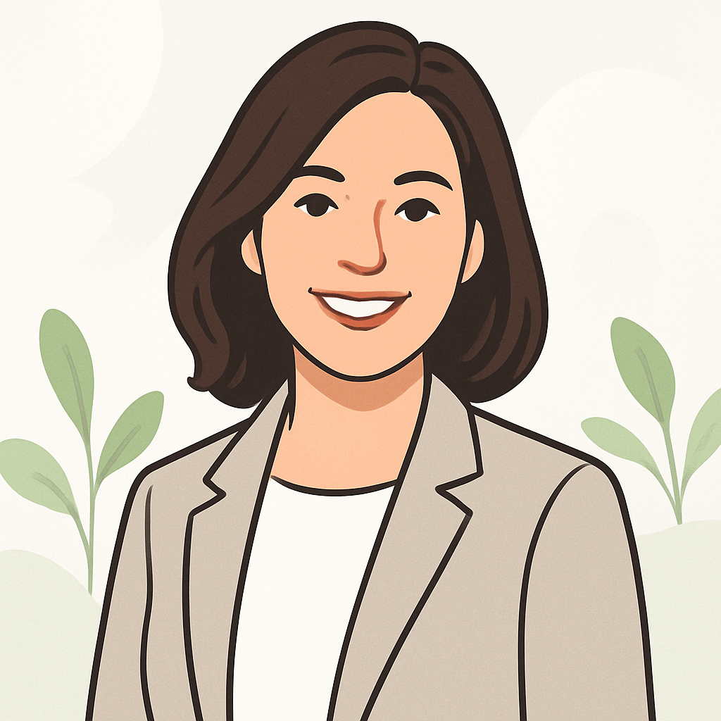 Friendly illustration portrait of Olha Melnyk