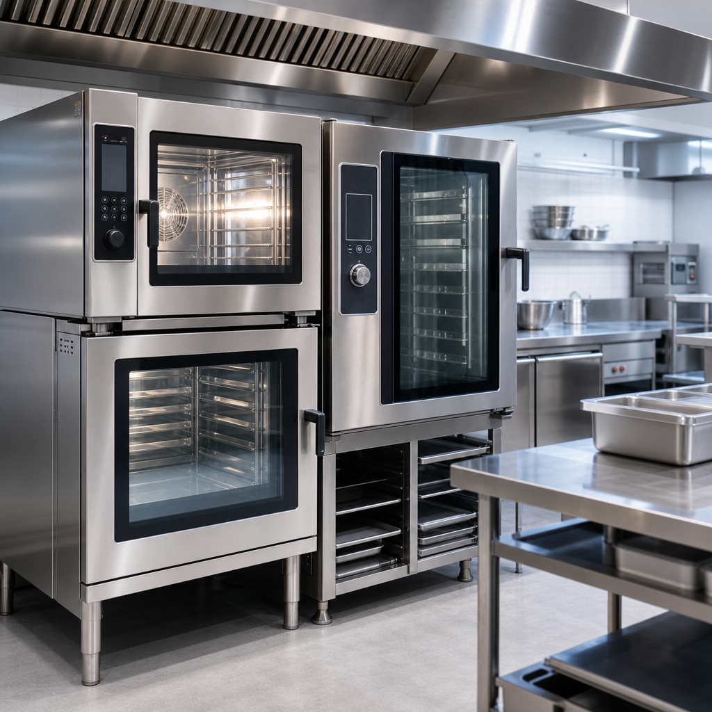 Commercial ovens in a professional kitchen setting