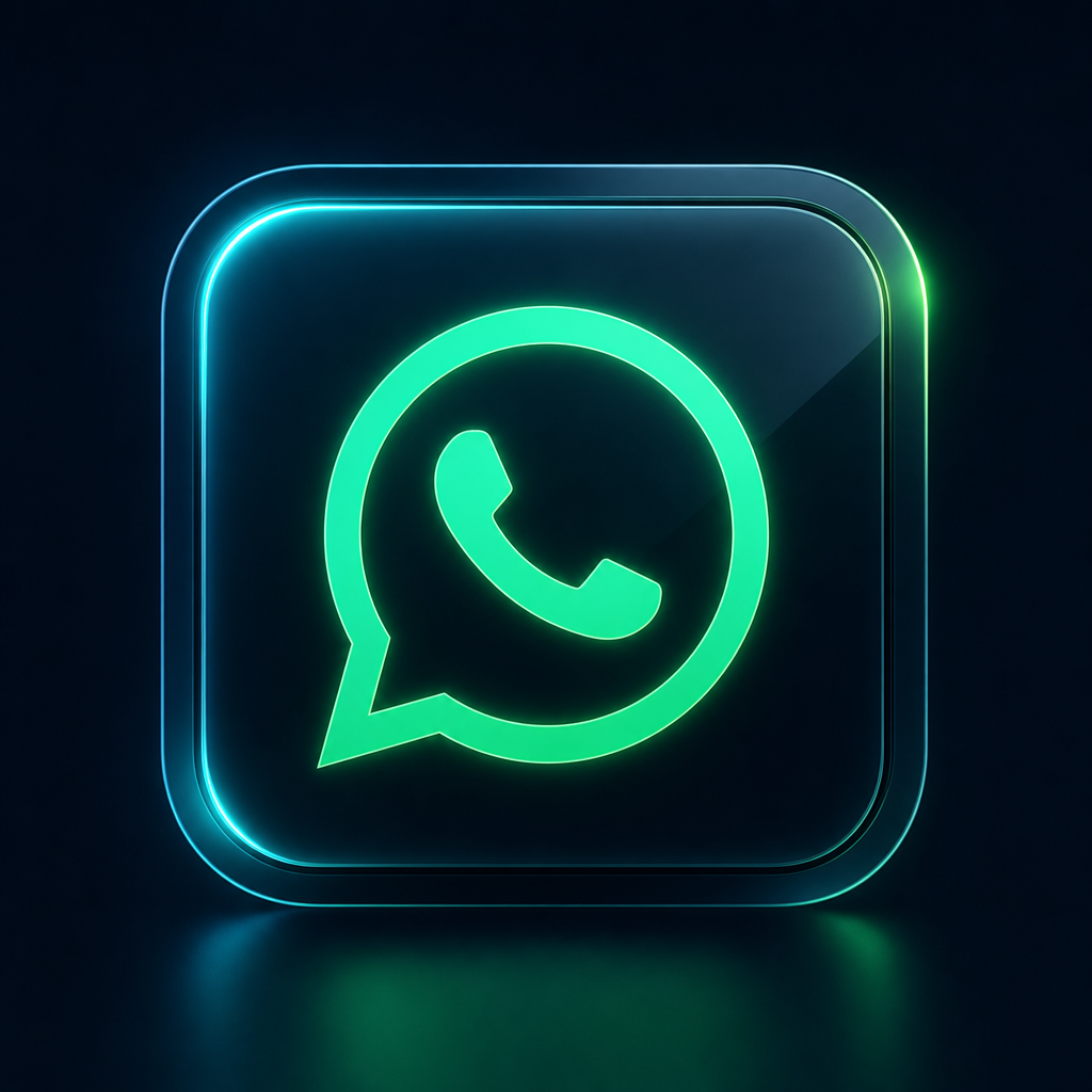 Ícono de WhatsApp corporativo en estilo tecnológico