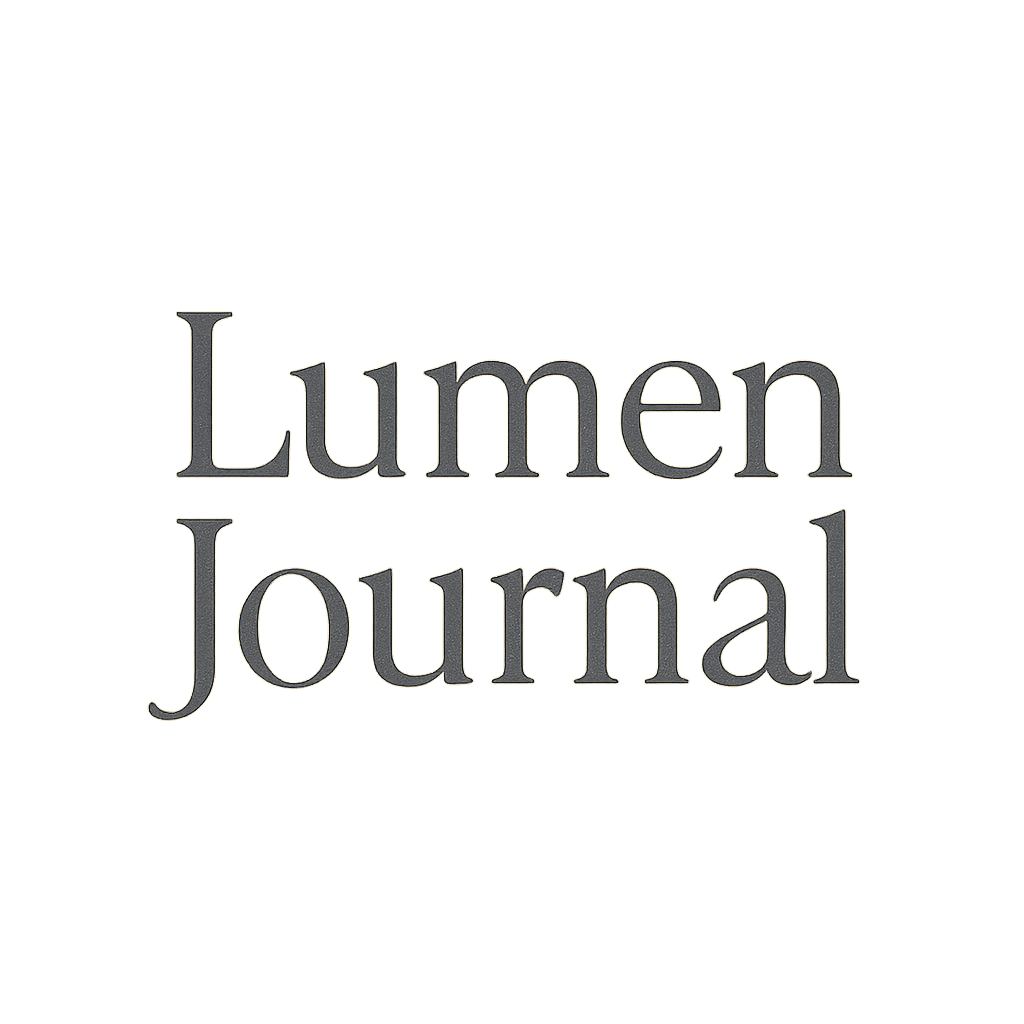 Lumen Journal wordmark logo in monochrome charcoal