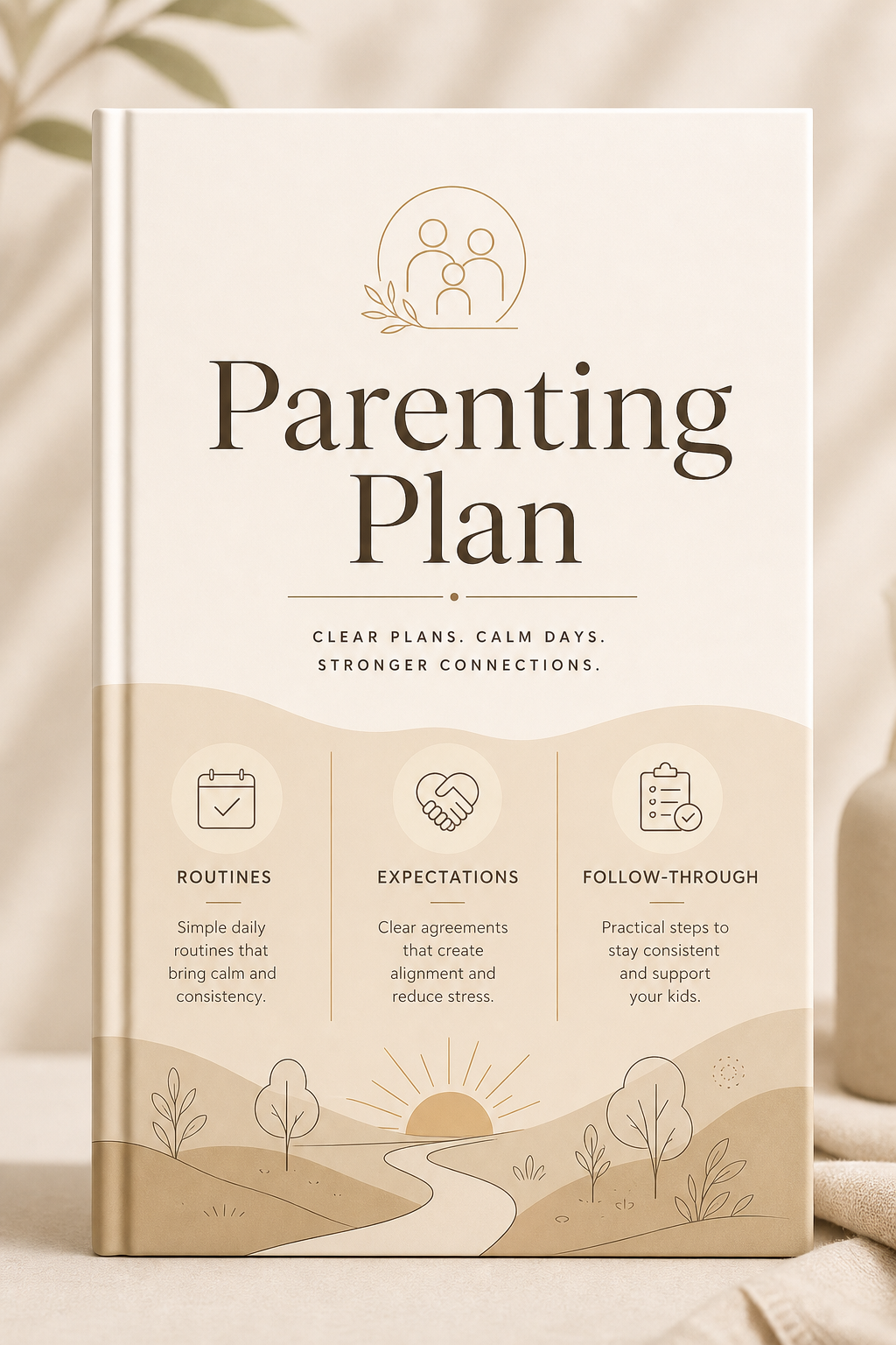 Framed Parenting Plan digital guide cover in warm neutral tones with a clean planner-style layout