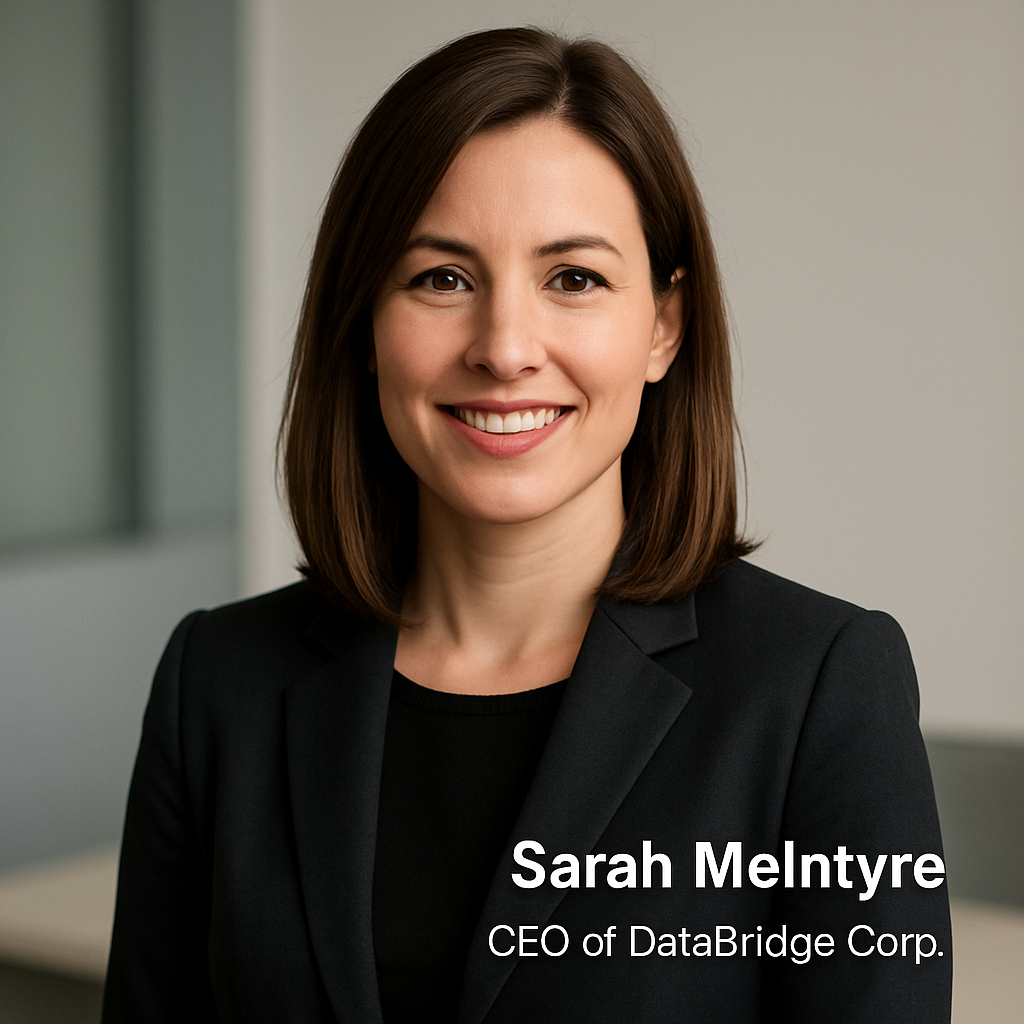 Portrait of Sarah McIntyre, CEO of DataBridge Corp.