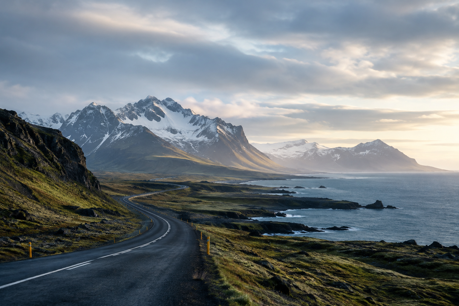 Scenic landscape representing Iceland