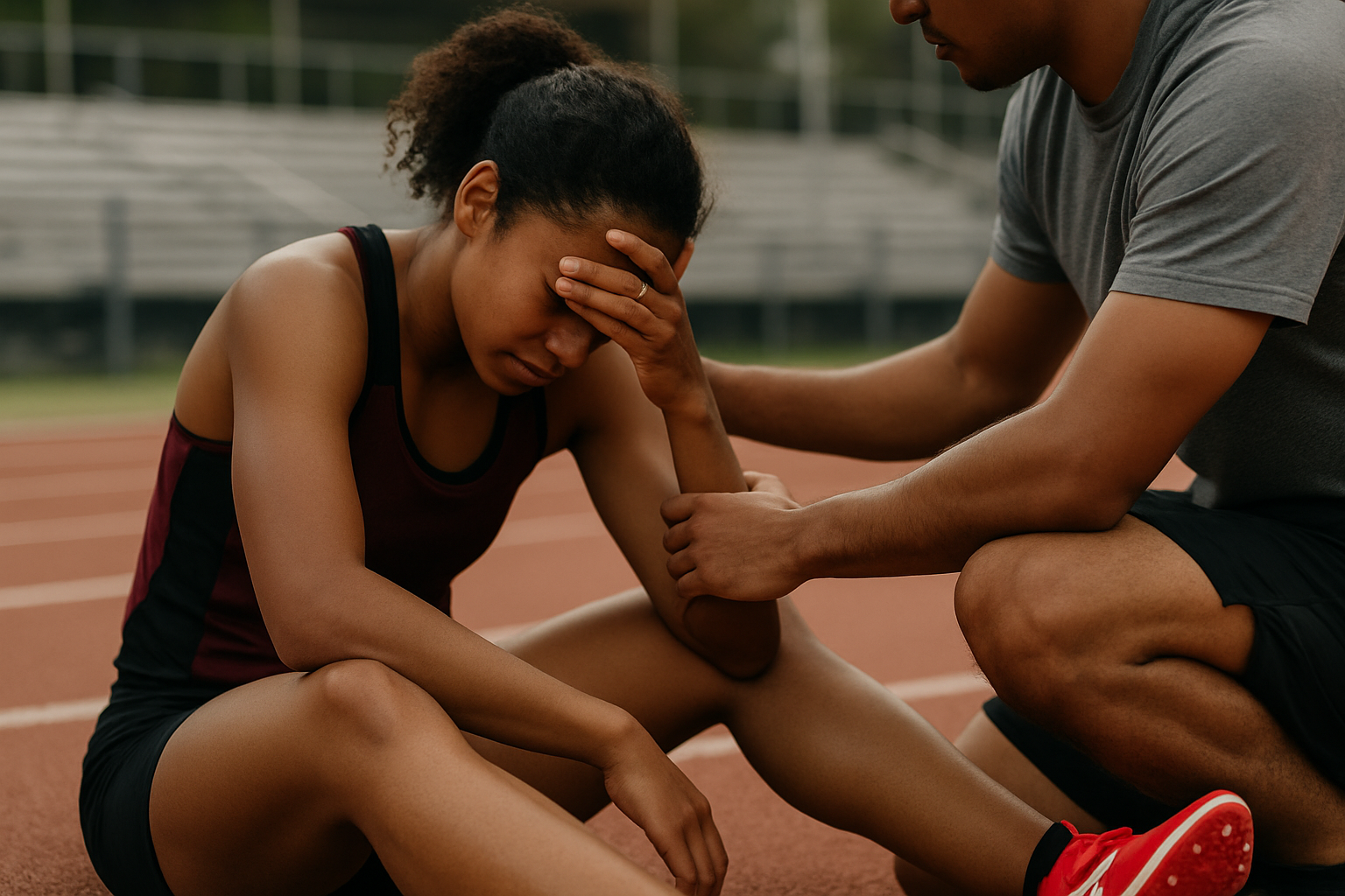 Sporting pressures and setbacks athlete support moment in sport