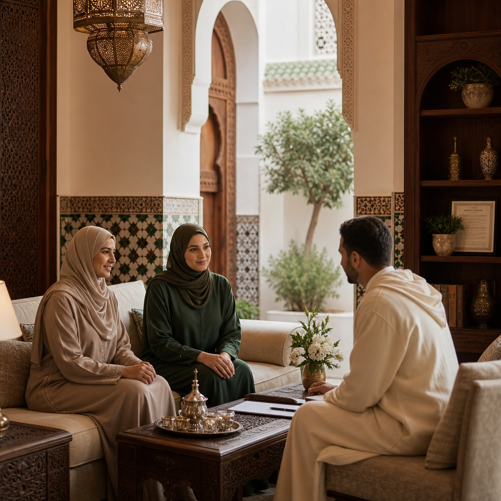 مشهد بصري دافئ يعبّر عن المطابقة الموثوقة والتقارب الإنساني الراقي