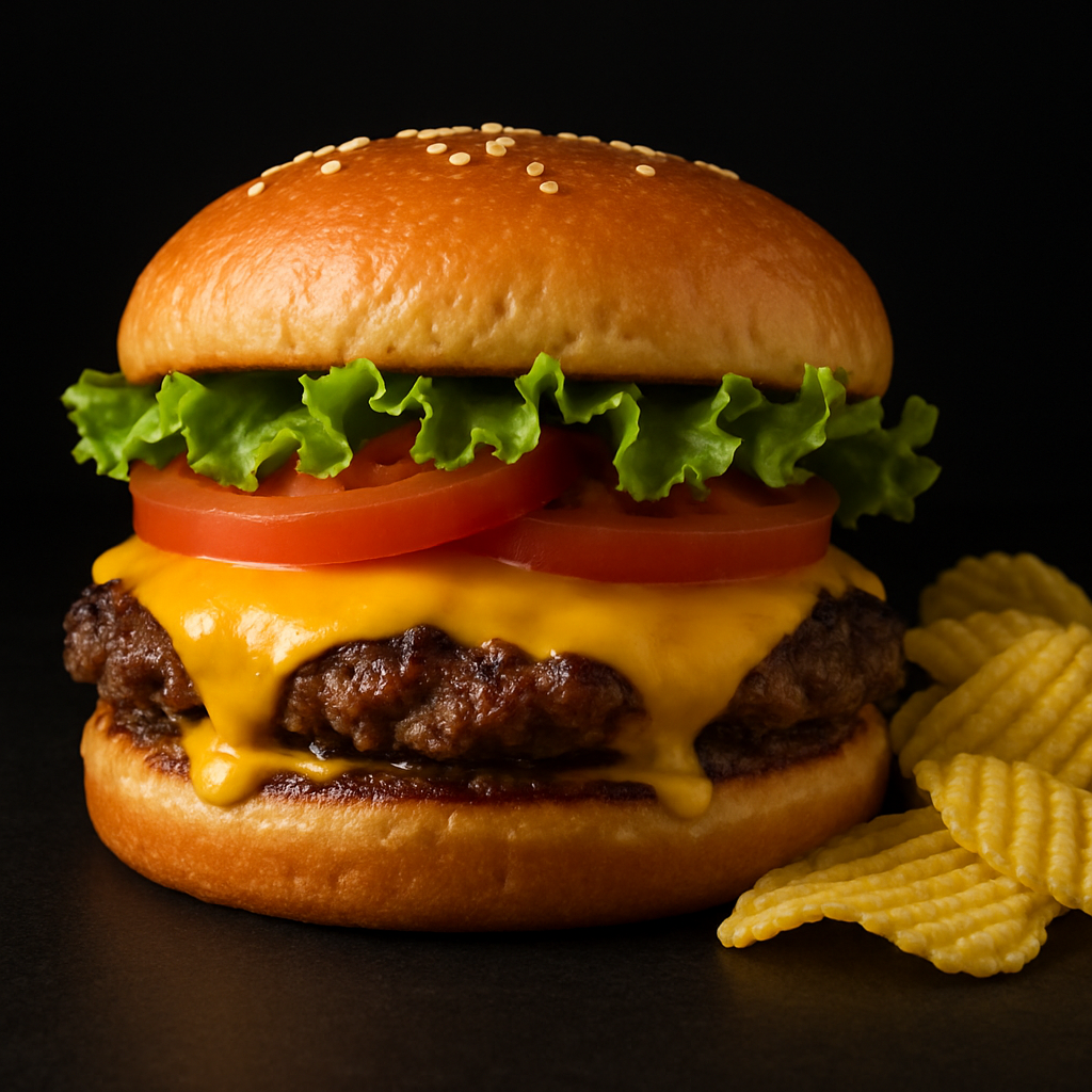 Smashburger with chips