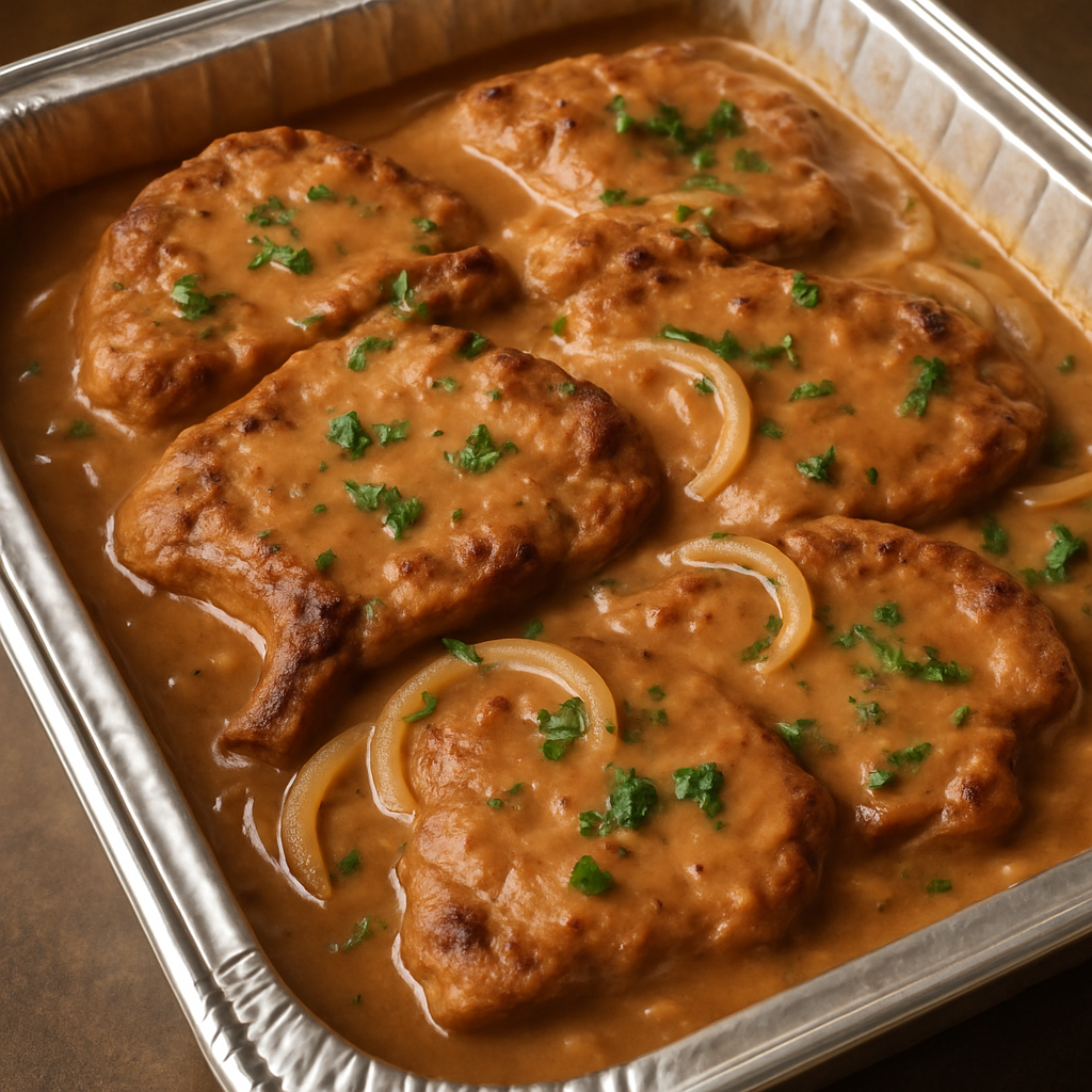 Smothered pork chops with gravy