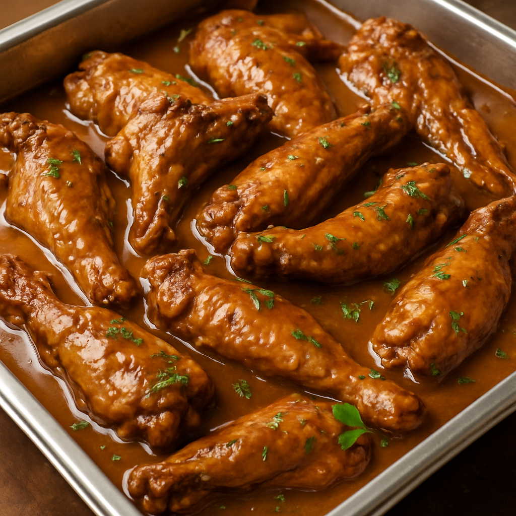 Baked turkey wings with gravy